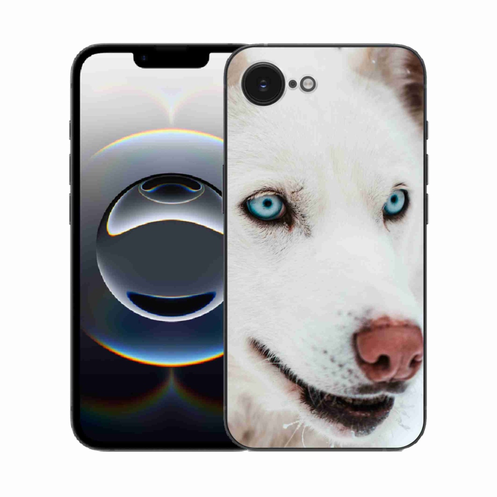 Zselés borítás mmCase iPhone 16e készülékhez - kutyaszemmel nézve