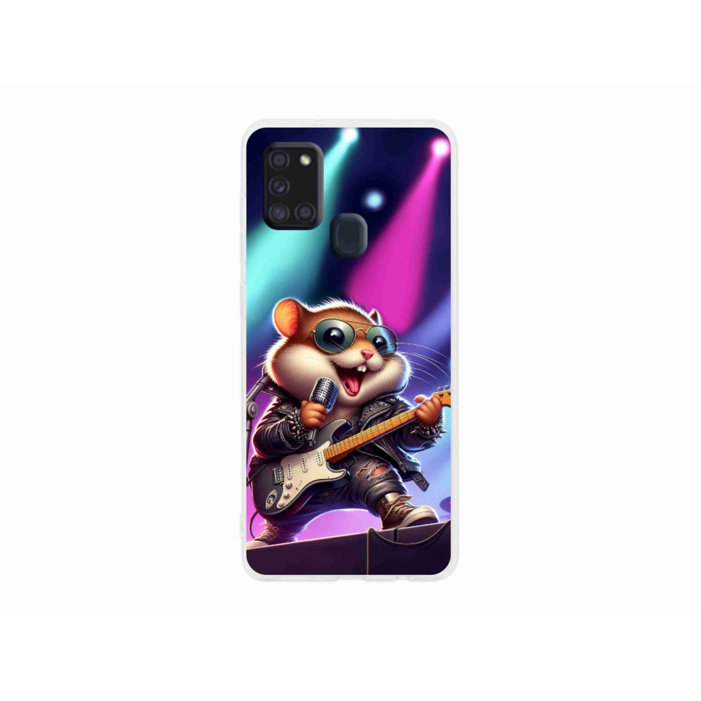 Gél borítás mmCase Samsung Galaxy A21s készülékhez - hörcsög hintalóval