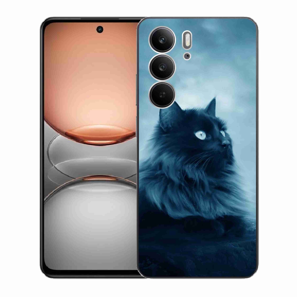 Zselés borítás mmCase a Realme C75 készülékhez - fekete cat 1