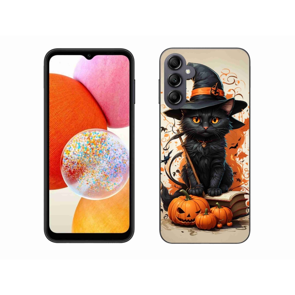 Zselés borítás mmCase Samsung Galaxy A14 4G/5G - macska varázslóhoz