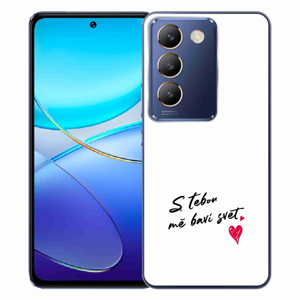 Gél borító mmCase a Vivo V40 SE 4G/5G készülékhez - szerelmes szöveg 1 fehér háttér