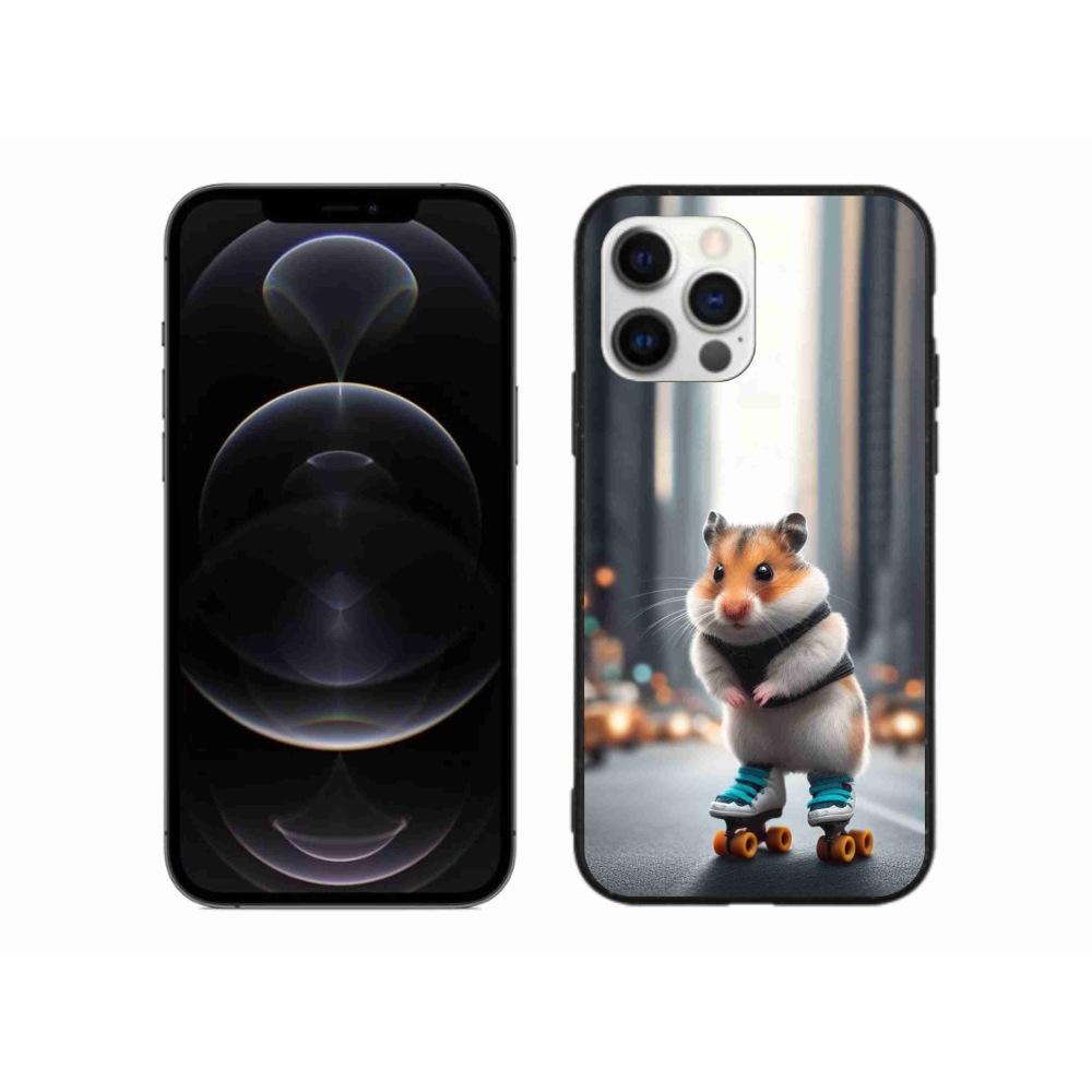 Zselés borítás mmCase iPhone 12 Pro Max készülékhez - hörcsög a korcsolyán