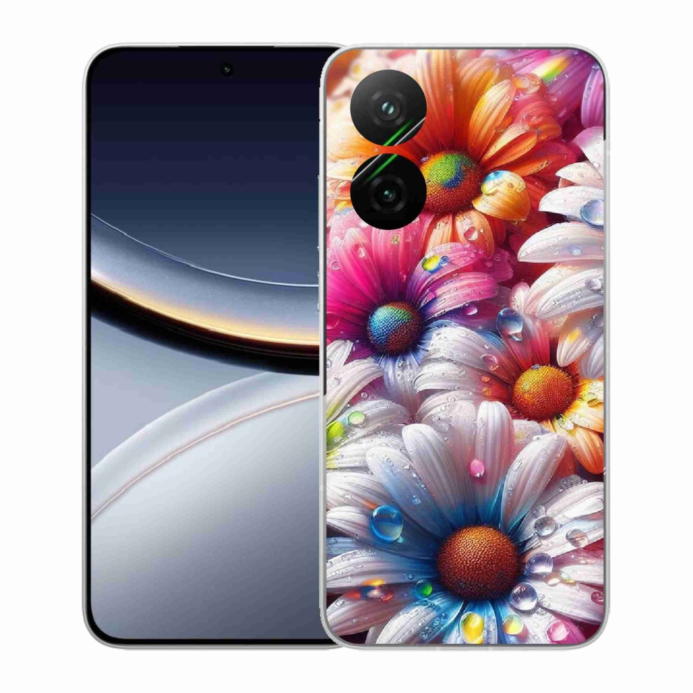 Gél borítás mmCase a Xiaomi Poco F7 5G számára - színes százszorszépek