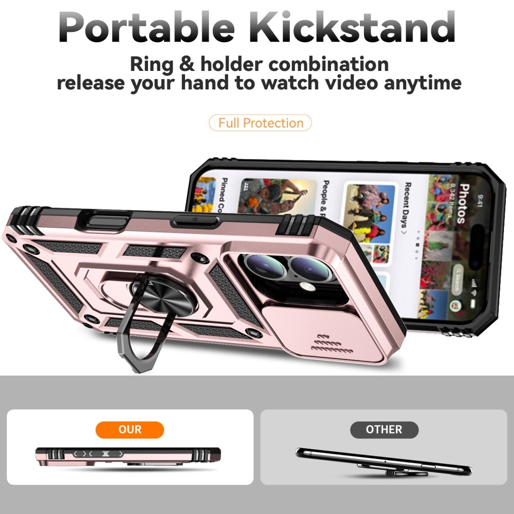 Tartós csúszóborítás iPhone 16 készülékhez - rózsaarany