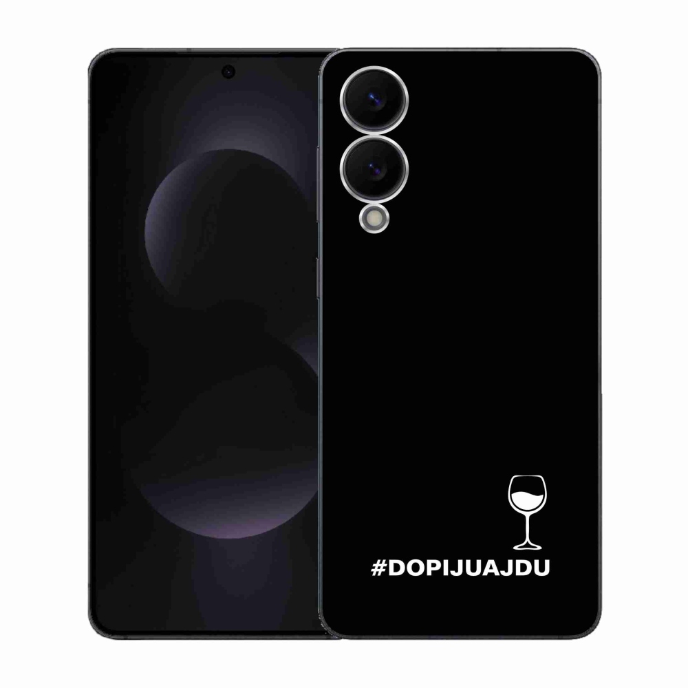 Gél borítás mmCase Samsung Galaxy S25 Edge készülékhez - bor motívum fekete háttér