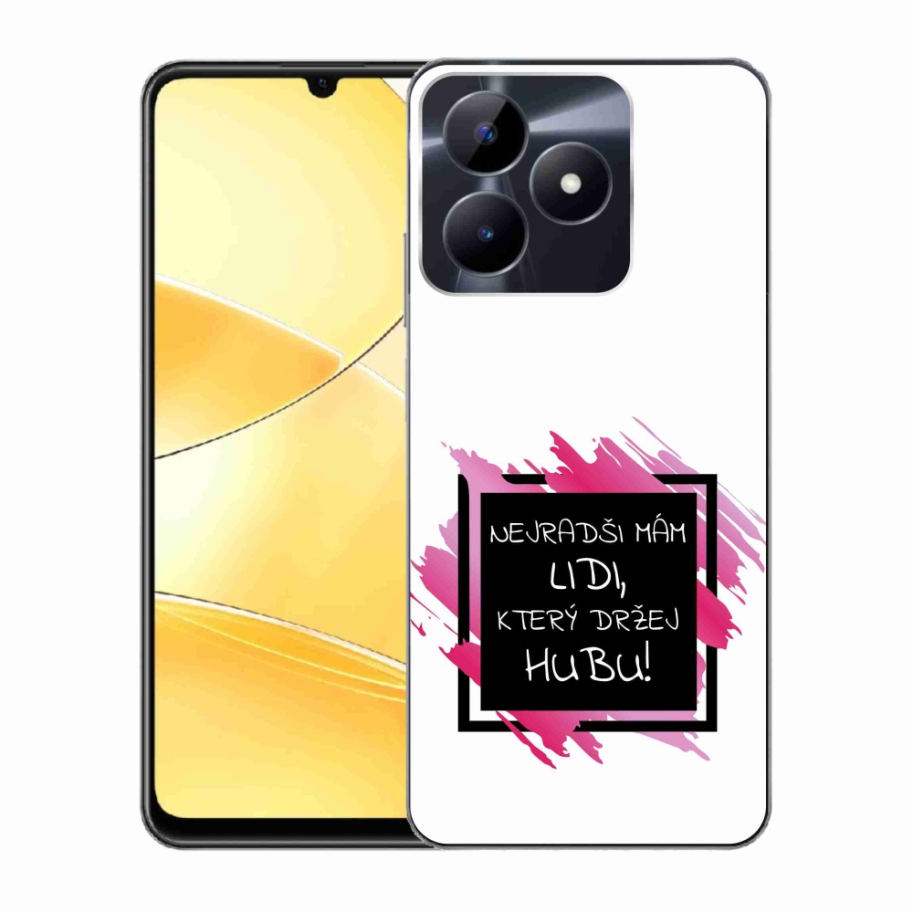 Gél borító mmCase a Realme C51/C53 készülékhez - vicces szöveg 7 fekete és fehér háttérrel