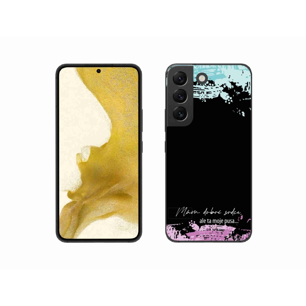 Gél borító mmCase Samsung Galaxy S22 5G - vicces szöveg 3 fekete háttérrel