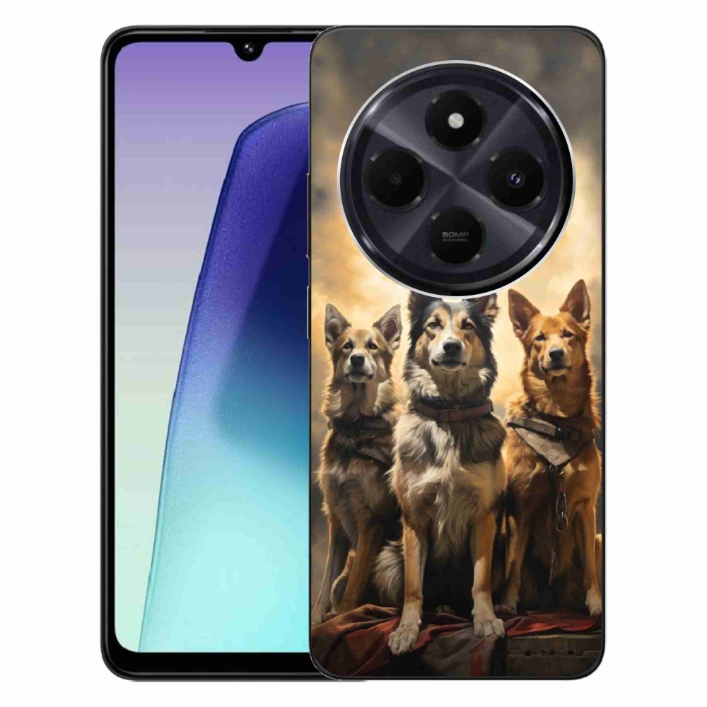 Gél borítás mmCase a Xiaomi Redmi 14C/Poco C75 számára - három kutya