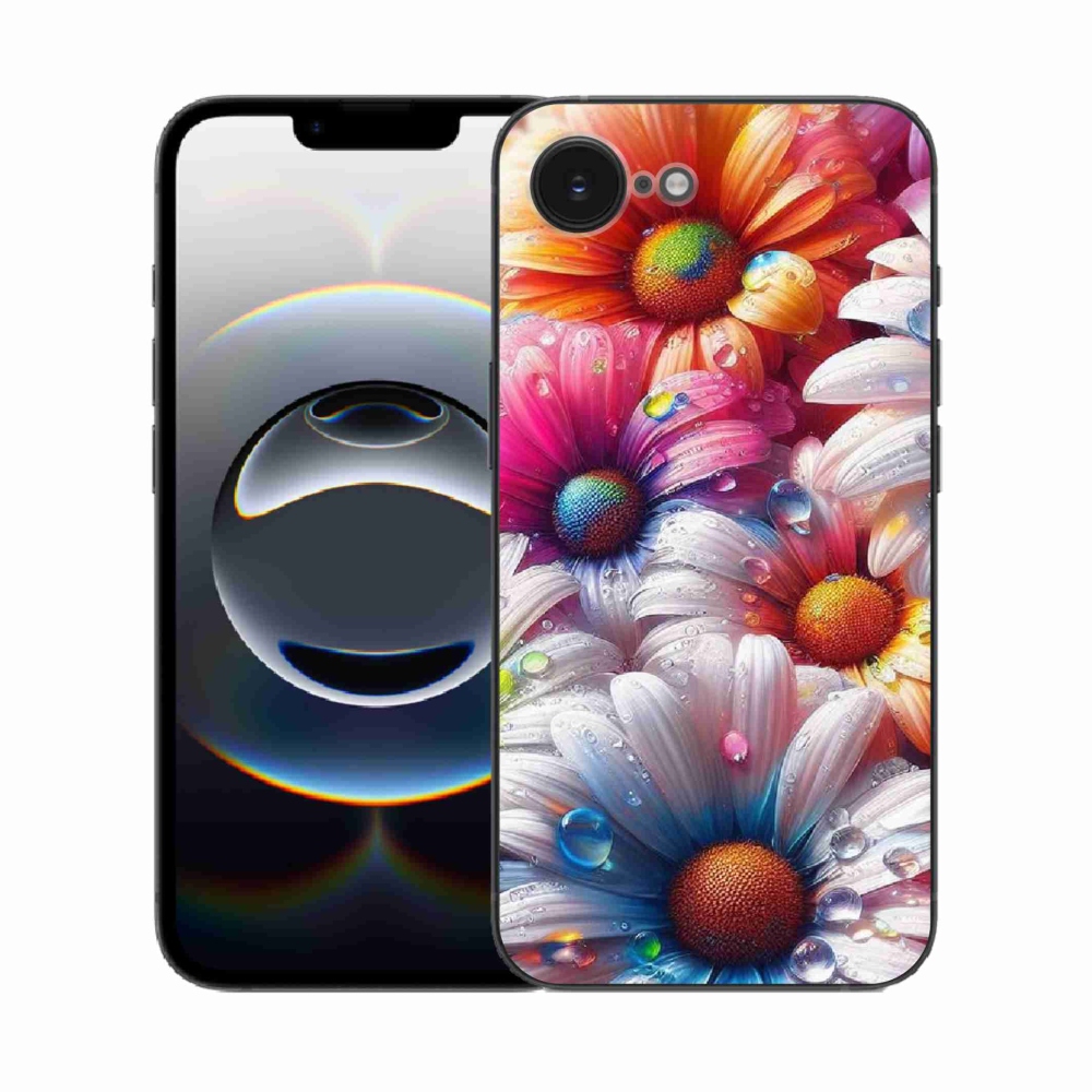 Gél borítás mmCase iPhone 16e készülékhez - színes százszorszépek