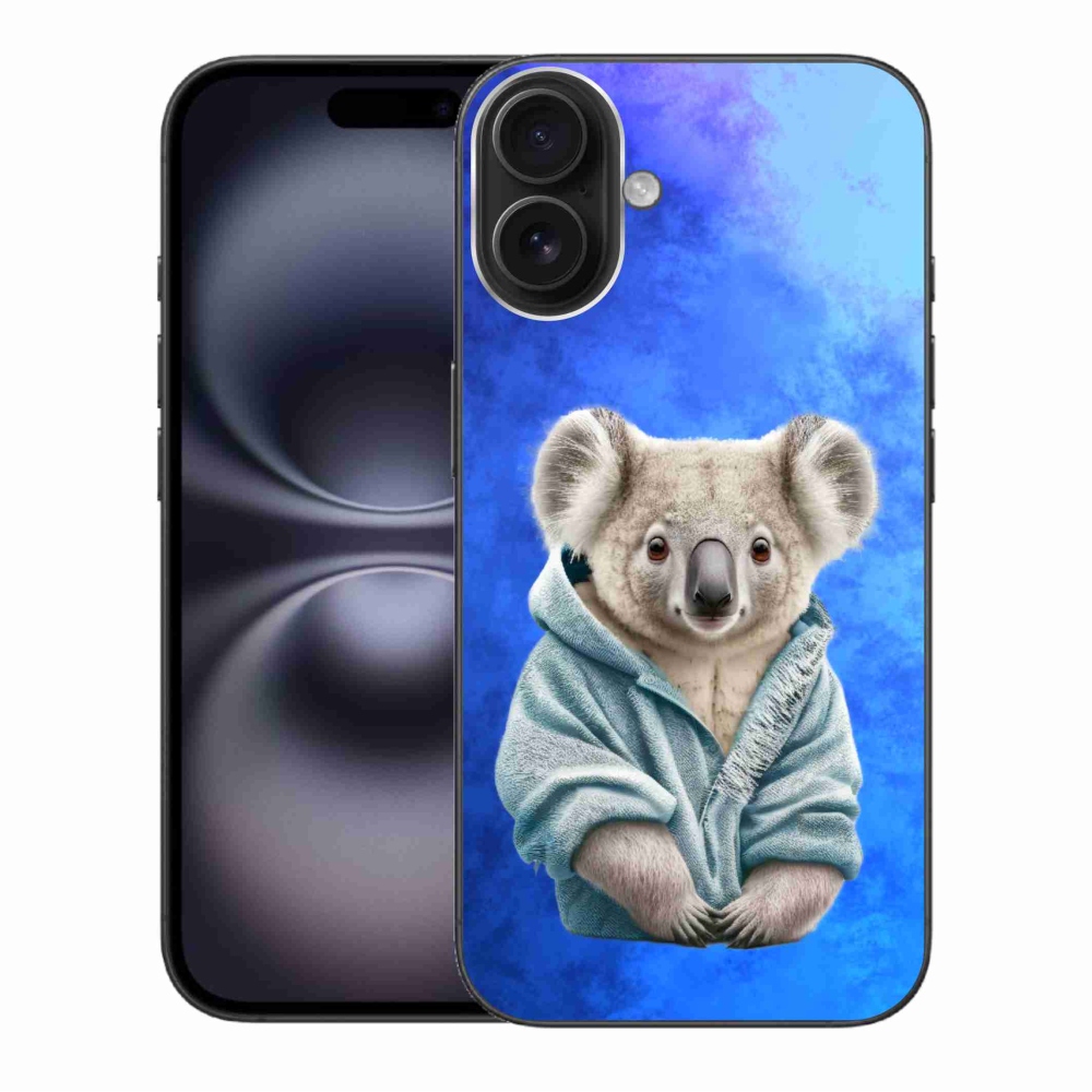 Zselés borítás mmCase iPhone 16 Plus készülékhez - koala pulóverben