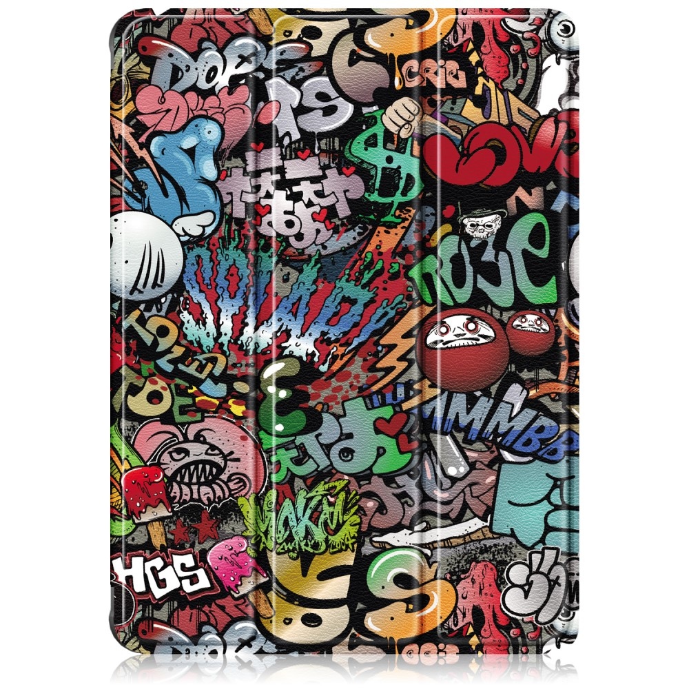 Mintás intelligens pozicionáló tok átlátszó hátlappal Xiaomi Pad 7/7 Pro tablethez - graffiti