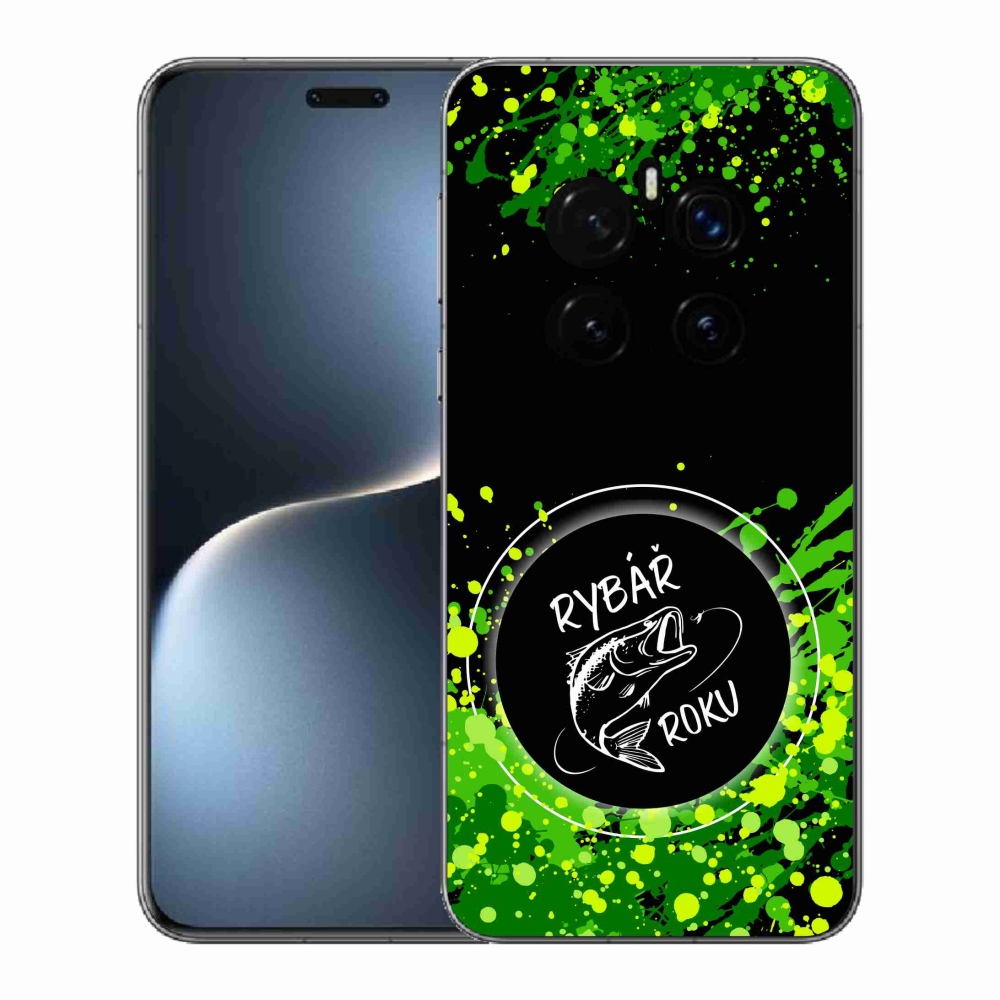 Gél borító mmCase a Honor Magic 7 Pro 5G számára - az év horgásza fekete háttérrel
