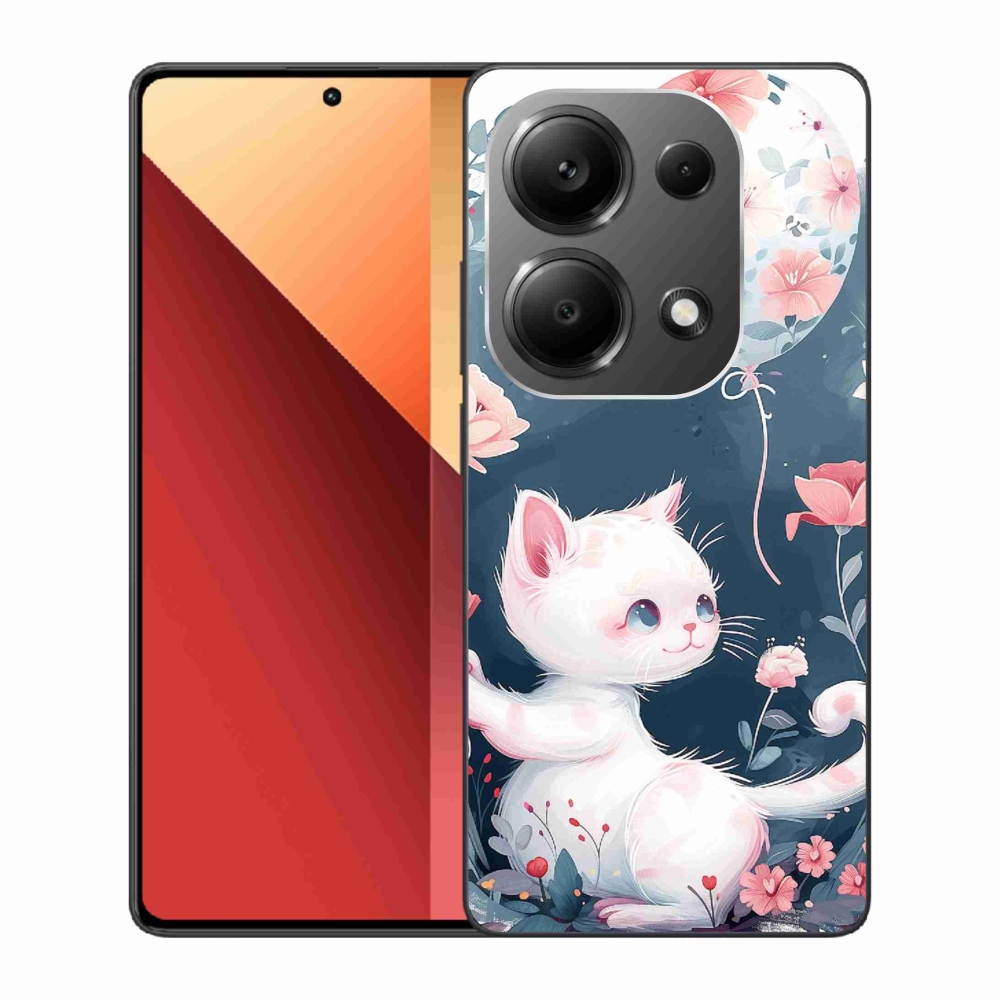 Gél borítás mmCase a Xiaomi Redmi Note 13 Pro 4G/Poco M6 Pro számára - cica lufival