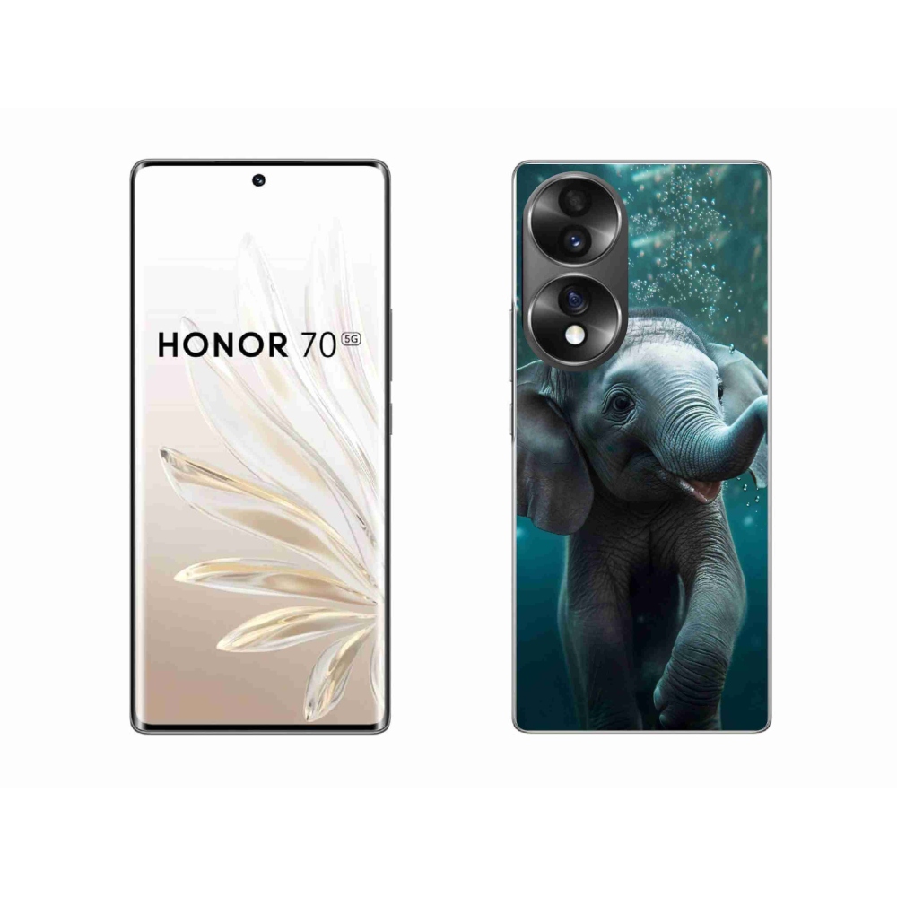 Zselés borítás mmCase a Honor 70-hez - elefánt a víz alatt