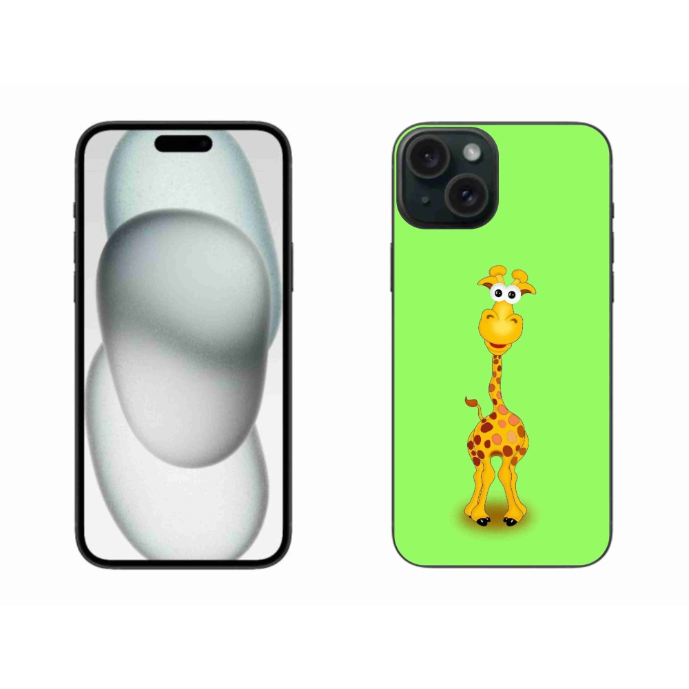 Zselés borítás mmCase iPhone 15 Plus készülékhez - rajzfilm zsiráf