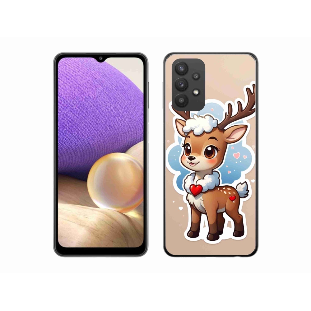 Zselés borítás mmCase Samsung Galaxy A32 5G - rajzfilm rénszarvashoz