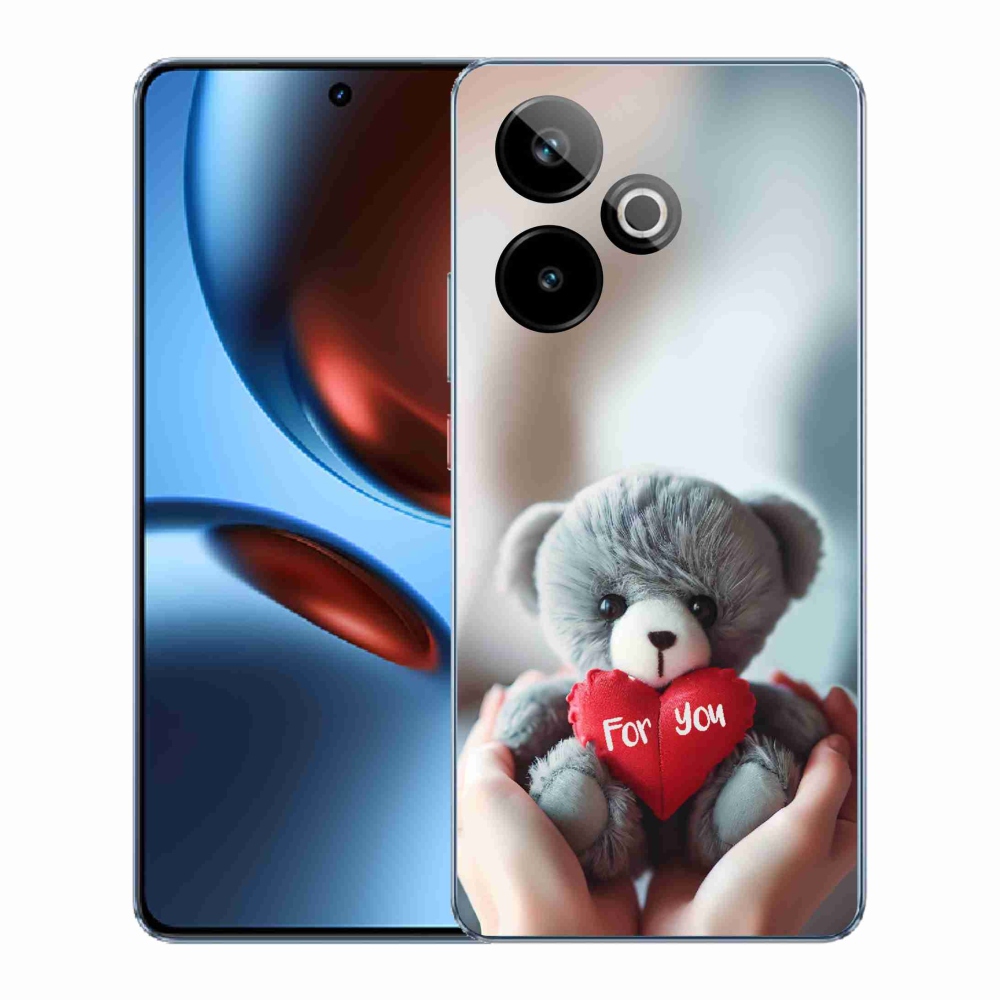 Rugalmas zselés tok mmCase képpel a Realme GT 7 5G/GT 7T 5G számára - mackó a szerelmeseknek