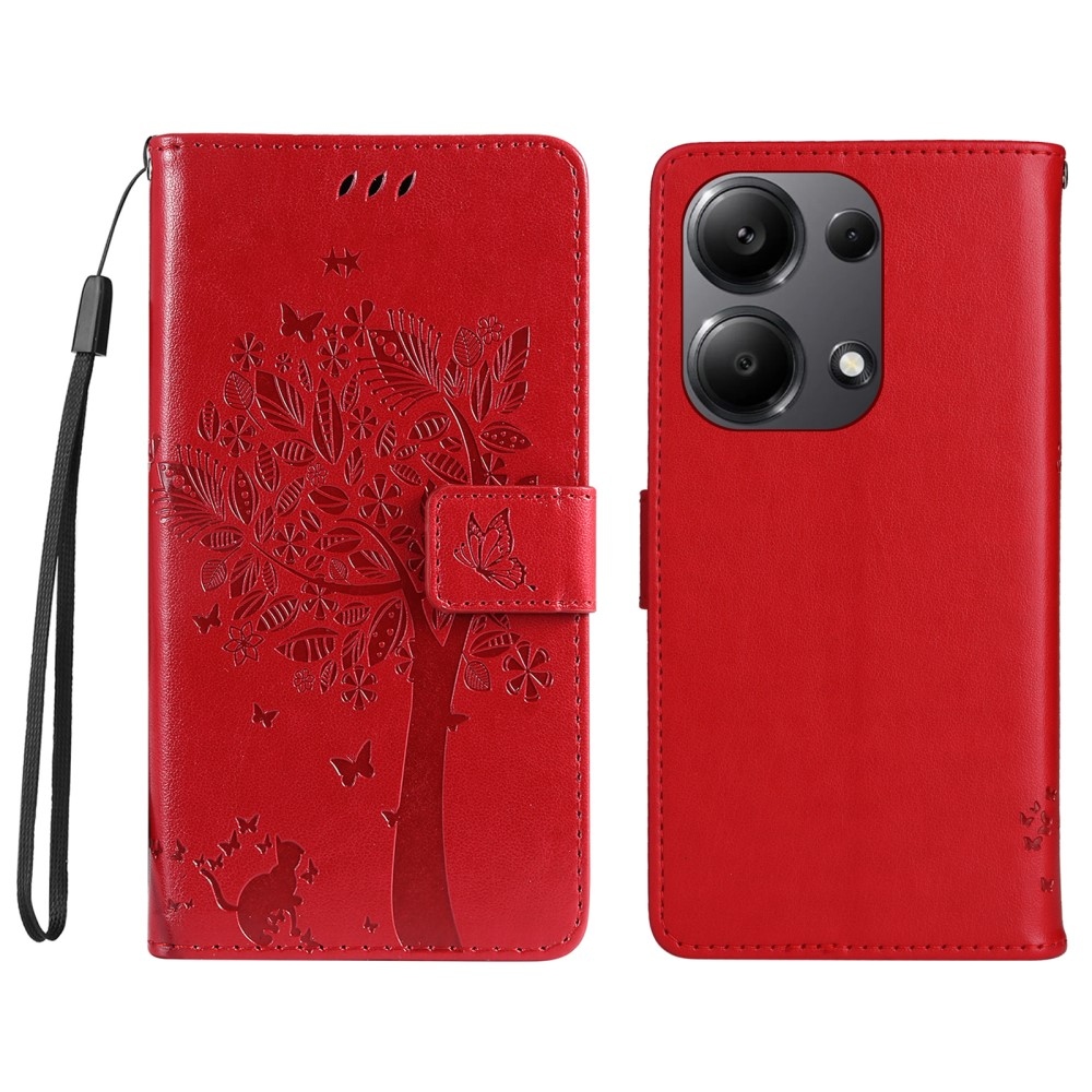 Fák könyv tokja Xiaomi Redmi Note 13 Pro 4G/Poco M6 Pro - piros