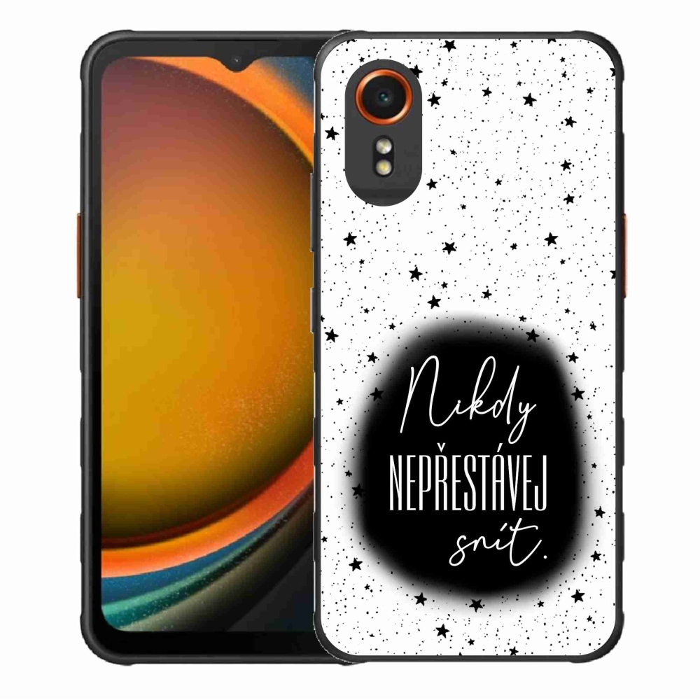 Gél borítás mmCase Samsung Galaxy Xcover 7 - idézet 1 fekete és fehér háttérrel