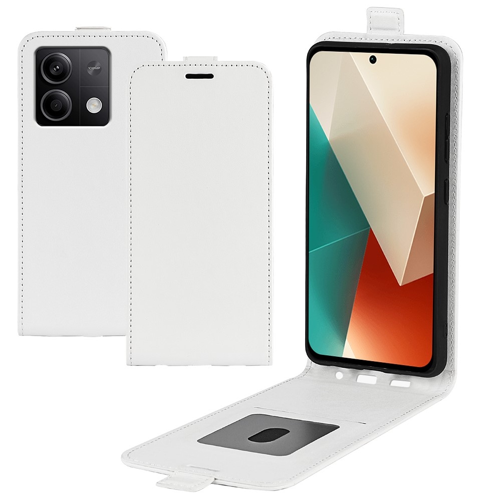 Függőleges flip tok Xiaomi Redmi Note 13 5G-hez - fehér