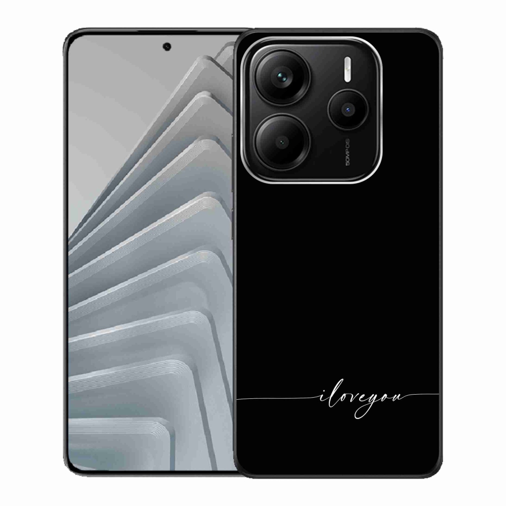 Gél borító mmCase a Xiaomi Redmi Note 14 5G-hez - Szeretlek fekete háttérrel