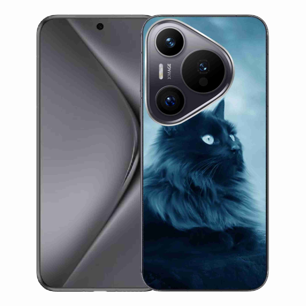 Gél tok mmCase a Huawei Pura 70 Pro készülékhez - fekete macska 1