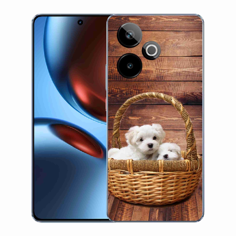 Rugalmas zselés tok mmCase képpel a Realme GT 7 5G/GT 7T 5G - kölyökkutyák számára