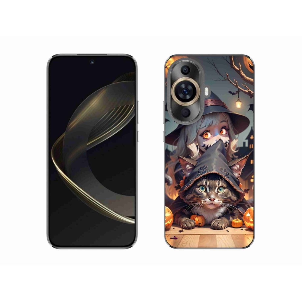 Gél borítás mmCase a Huawei Nova 11-en - boszorkány macskával