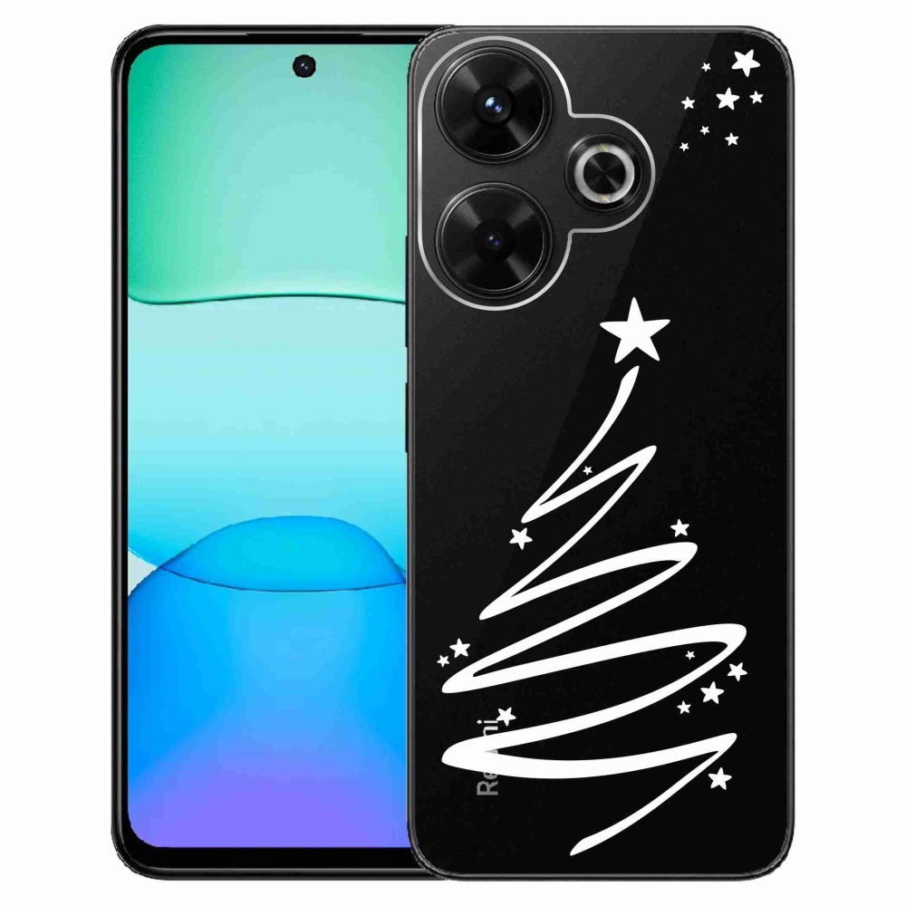 Gél borítás mmCase a Xiaomi Redmi 13 4G/Poco M6 4G számára - fehér fa átlátszó háttéren