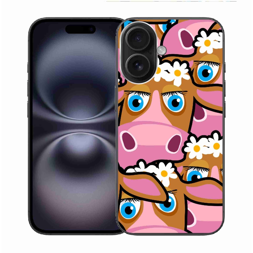 Gél borítás mmCase iPhone 16 készülékhez - rajzfilmtehenek