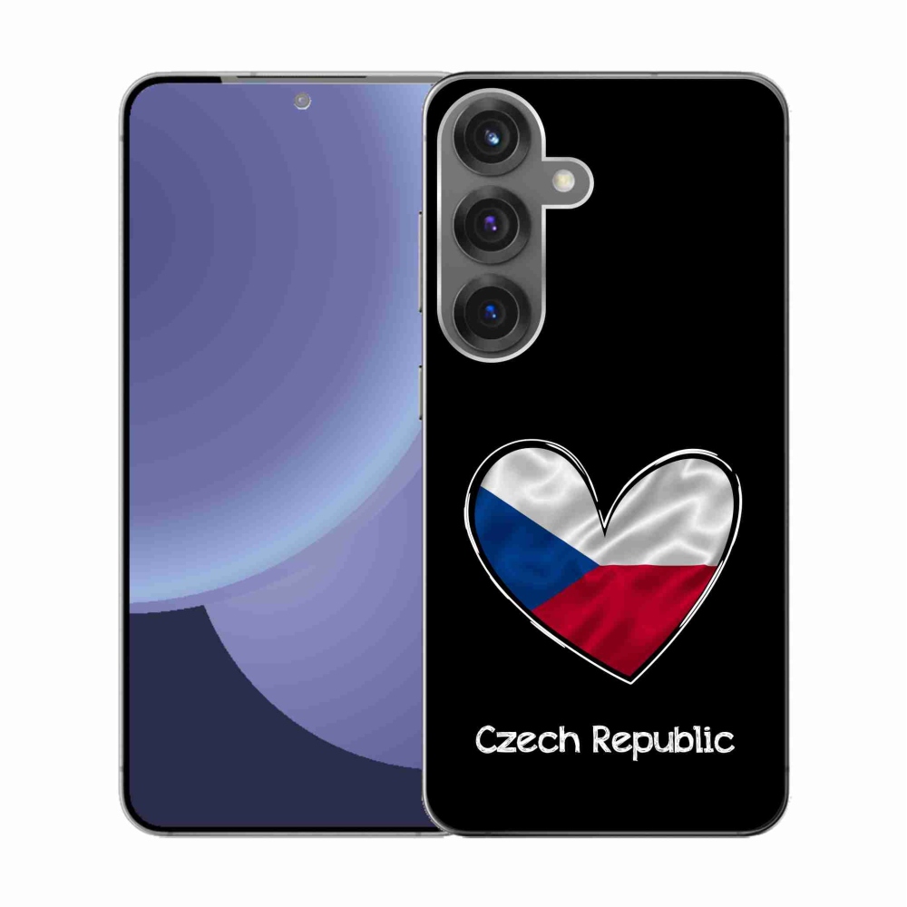 Gél borító mmCase Samsung Galaxy S25 - zászlós szív fekete háttérrel