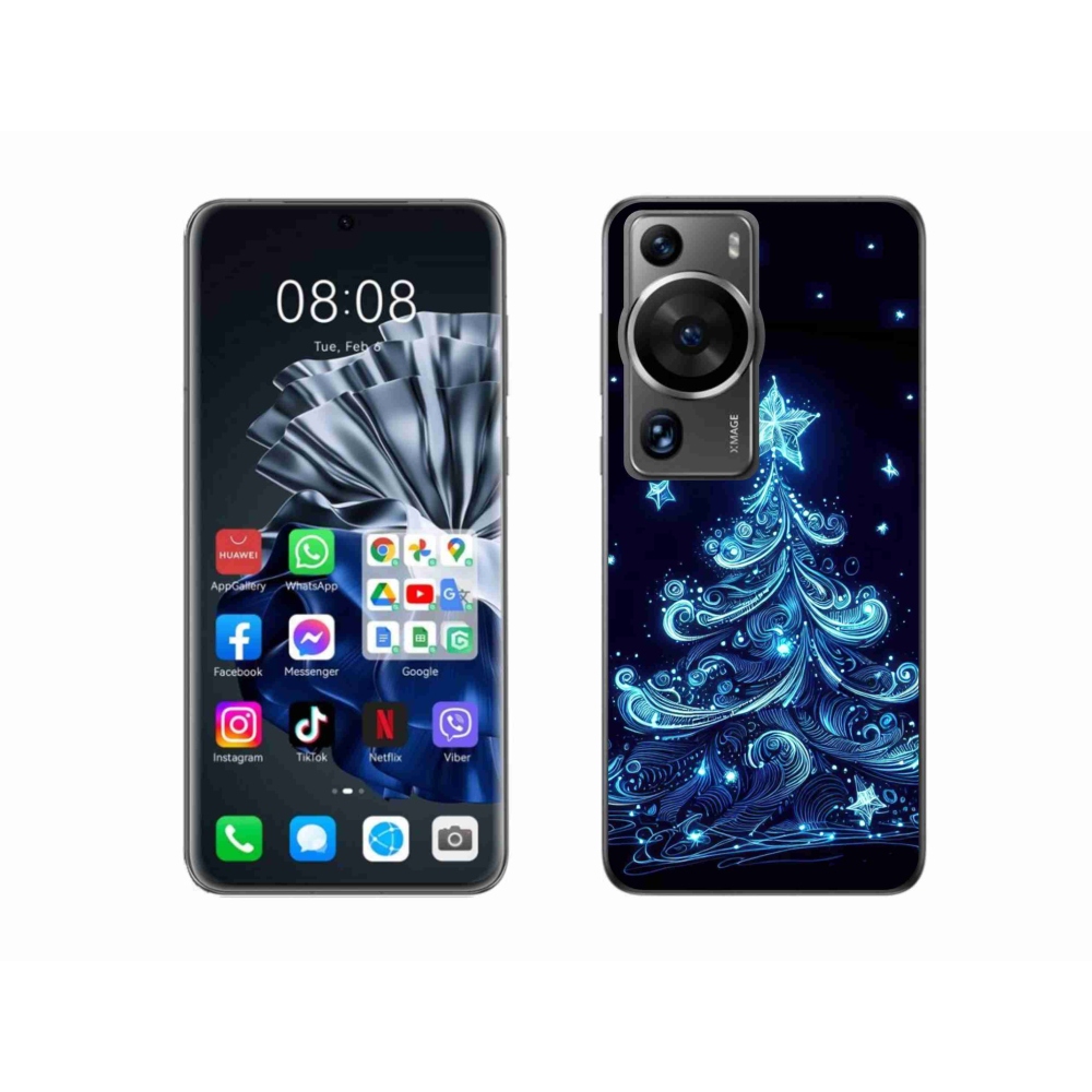 Gél borítás mmCase a Huawei P60 Pro-hoz - neon karácsonyfa 4