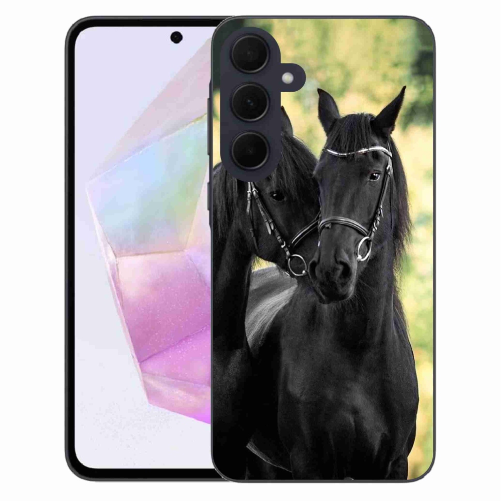 Zselés borítás mmCase Samsung Galaxy A35 5G - két fekete ló