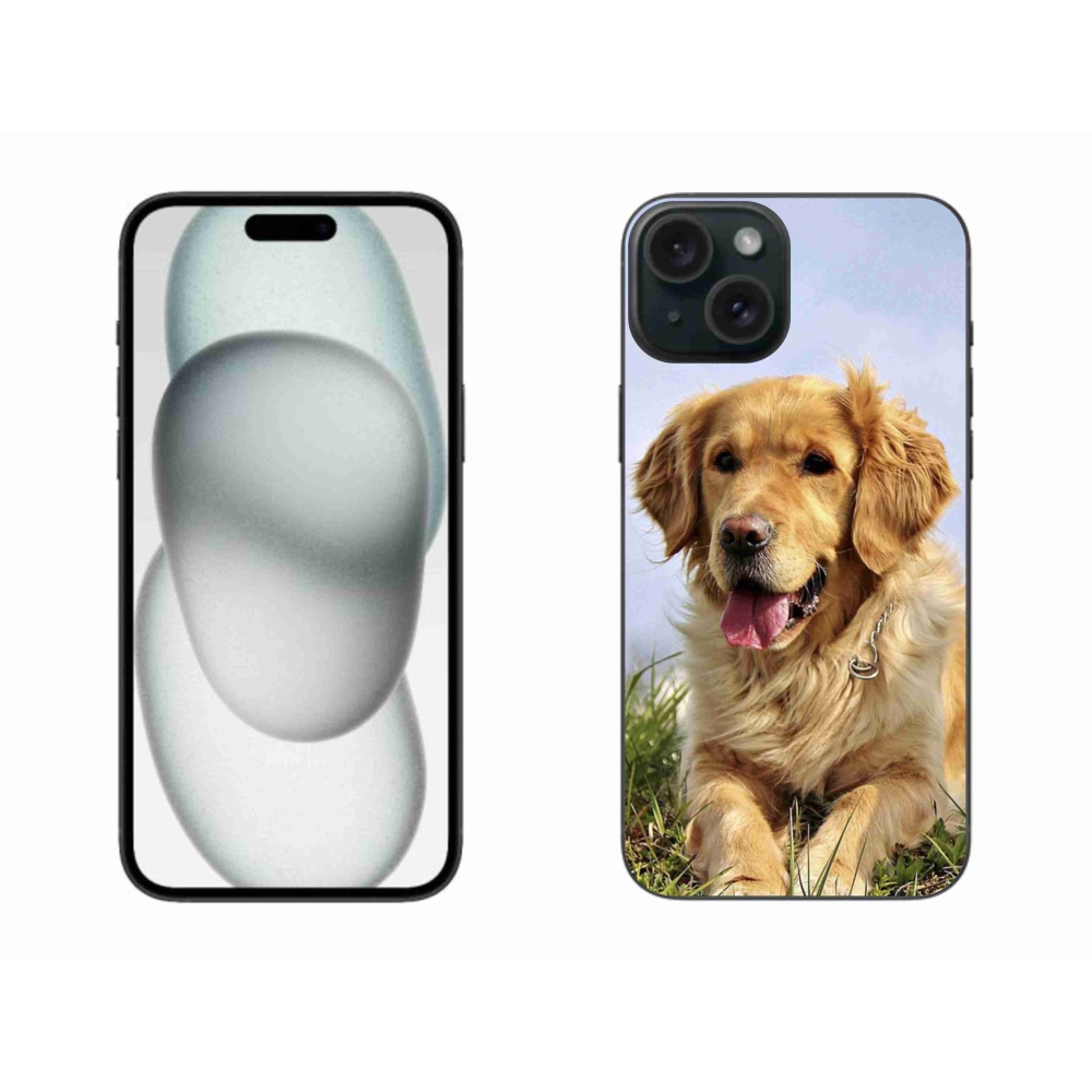 Gél tok mmCase iPhone 15 Plus készülékhez - arany retriever