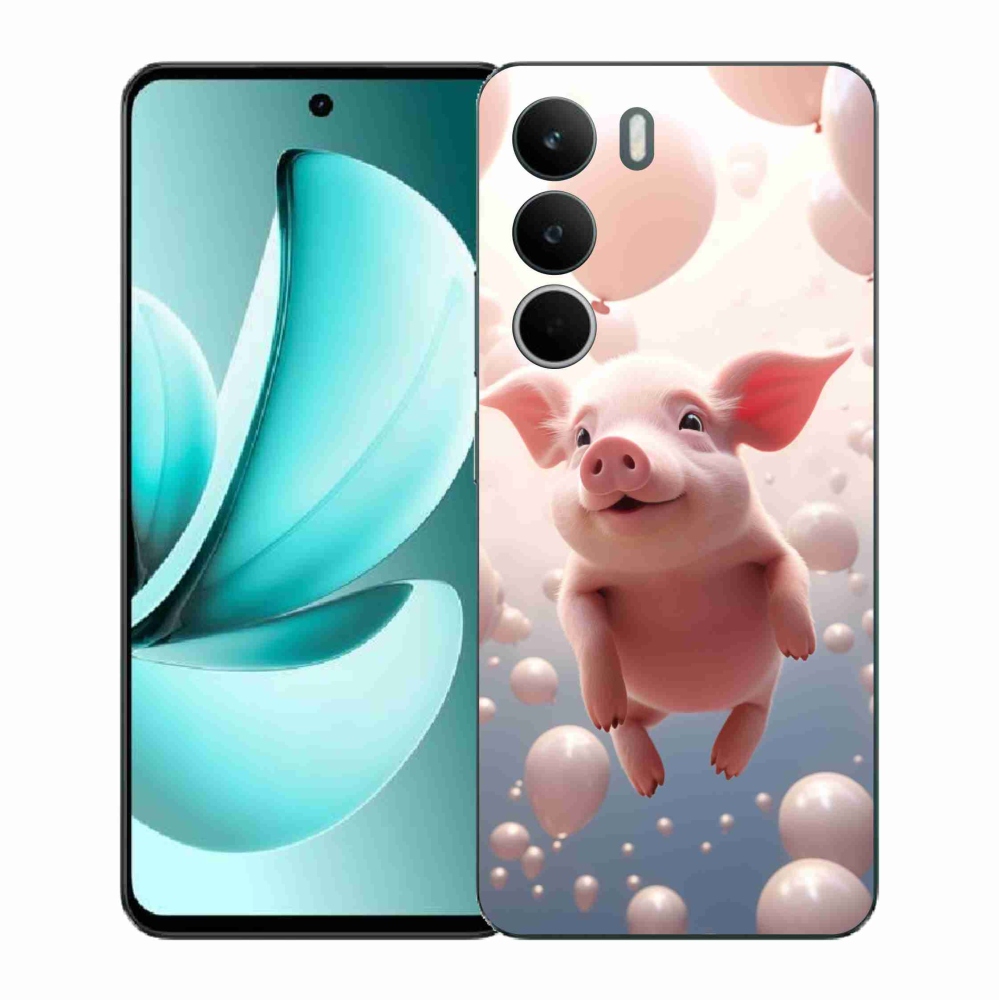 Gél borító mmCase a Realme C71 készülékhez - malacka lufikkal