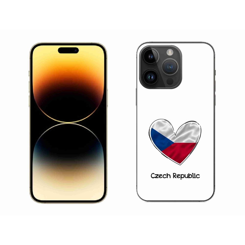 Gél borítás mmCase iPhone 14 Pro Max 6.7 készülékhez - zászló szív fehér háttérrel