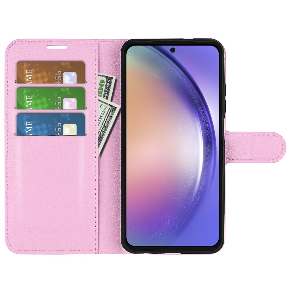 Litchi könyv tok Samsung Galaxy A55 5G - rózsaszínű