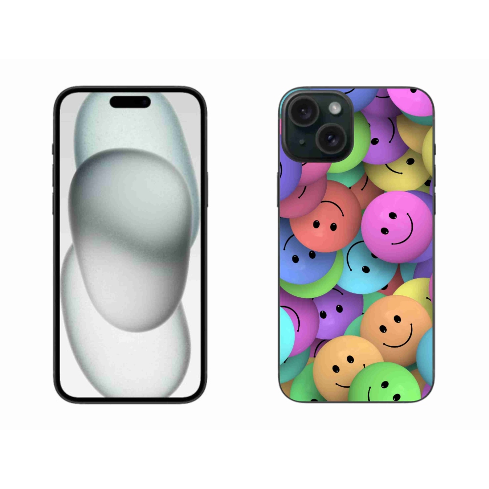 Zselés borítás mmCase iPhone 15 Plus készülékhez - színes smiley-k