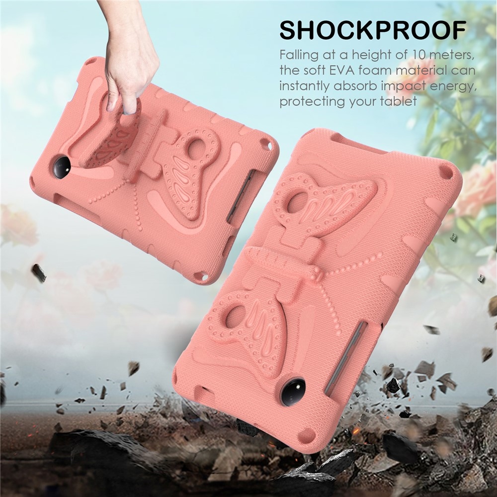 Gyerekek Pillangó EVA tartós tok pánttal Xiaomi Redmi Pad SE 8.7 tablethez - rózsaszínű