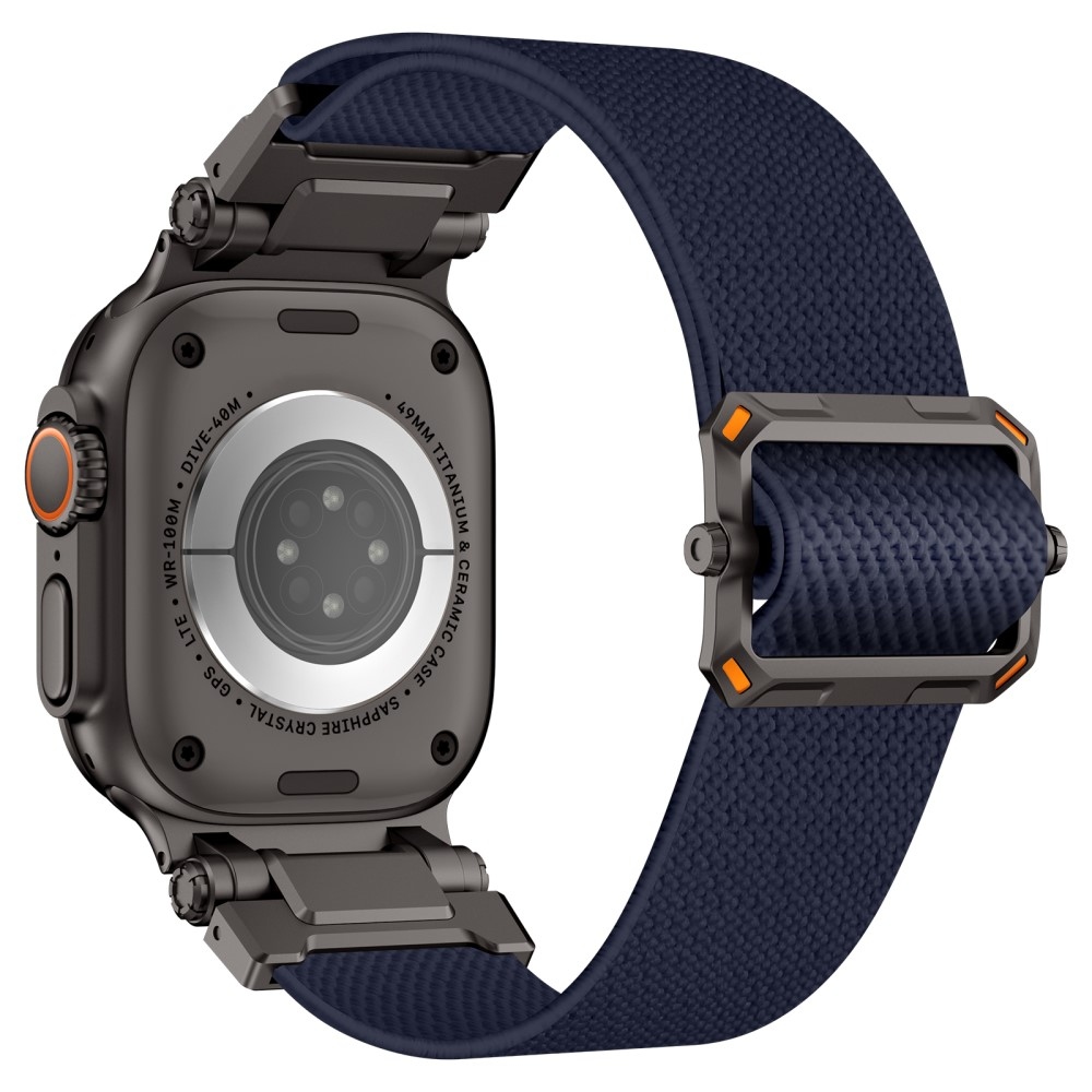 Fém nejlon szíj Apple Watch Ultra/Ultra 2 49mm/SE/SE 2022/2023 44mm/10 46mm/9/8/7 45mm/6/5/4 44mm/3/2/1 42 mm - kék