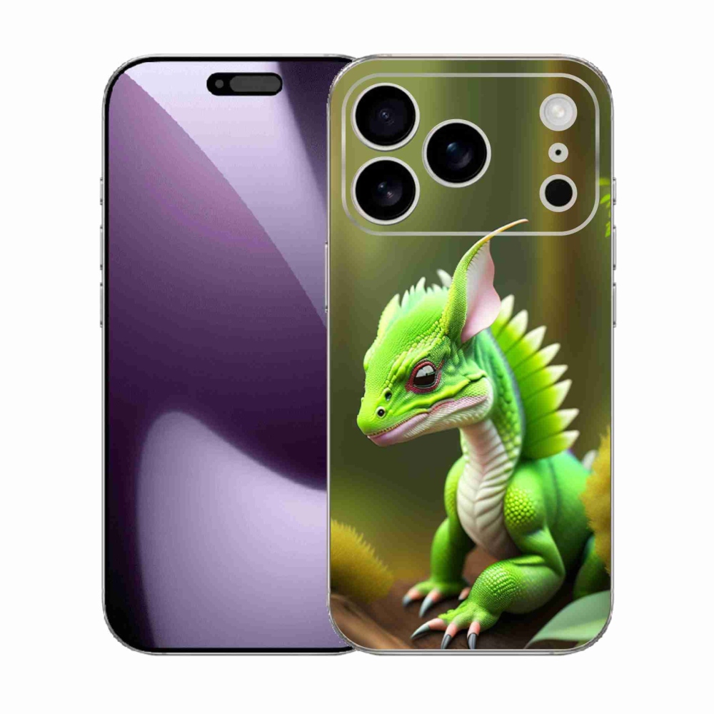 Zselés borítás mmCase iPhone 17 Pro készülékhez - zöld sárkány