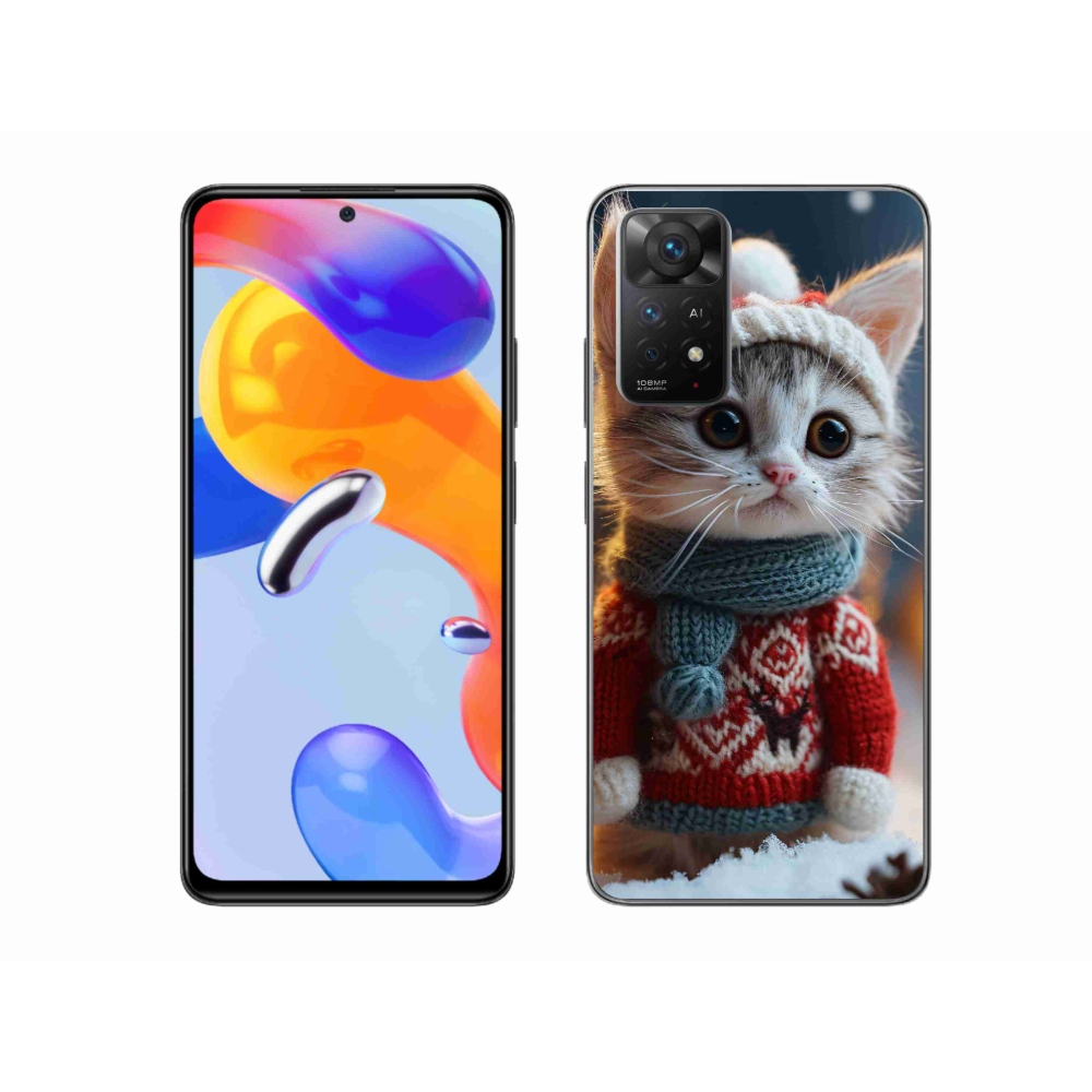 Gél borítás mmCase a Xiaomi Redmi Note 11 Pro 4G/5G számára - cica pulóverben