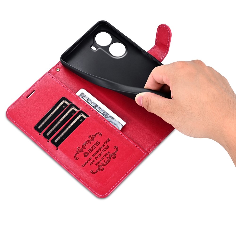 AZNS könyv tok a Xiaomi Poco X7 Pro 5G-hez - piros