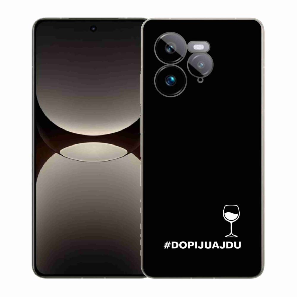 Gél borítás mmCase a Realme GT 7 Pro 5G számára - bor motívum fekete háttérrel