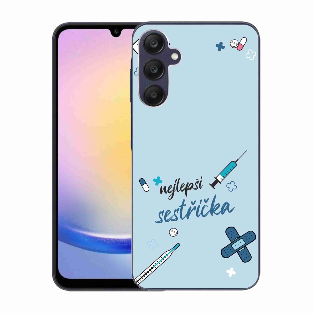 Gél borító mmCase Samsung Galaxy A25 5G - legjobb kishúg kék háttérrel