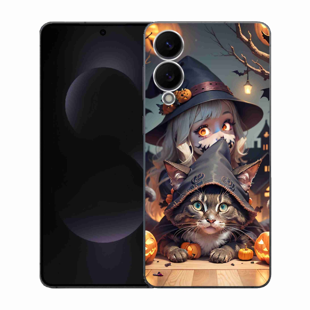 Gél borítás mmCase Samsung Galaxy S25 Edge készülékhez - boszorkány macskával