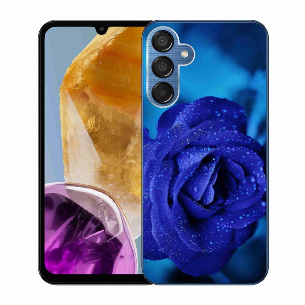 Gél tok mmCase Samsung Galaxy M15 5G - kék rózsa
