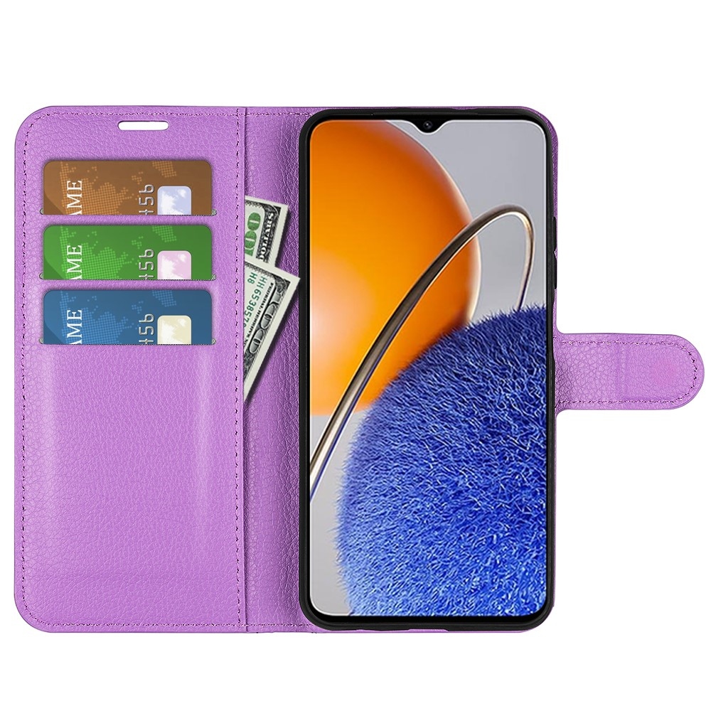 Litchi könyv tok Huawei Nova Y61-hez - lila