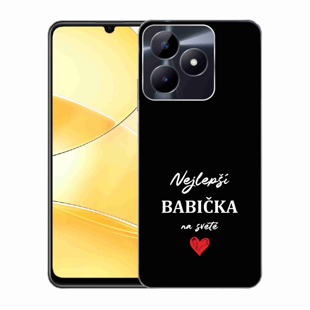 Gél borítás mmCase a Realme C51/C53 készülékhez - Best Grandma 1 fekete háttérrel