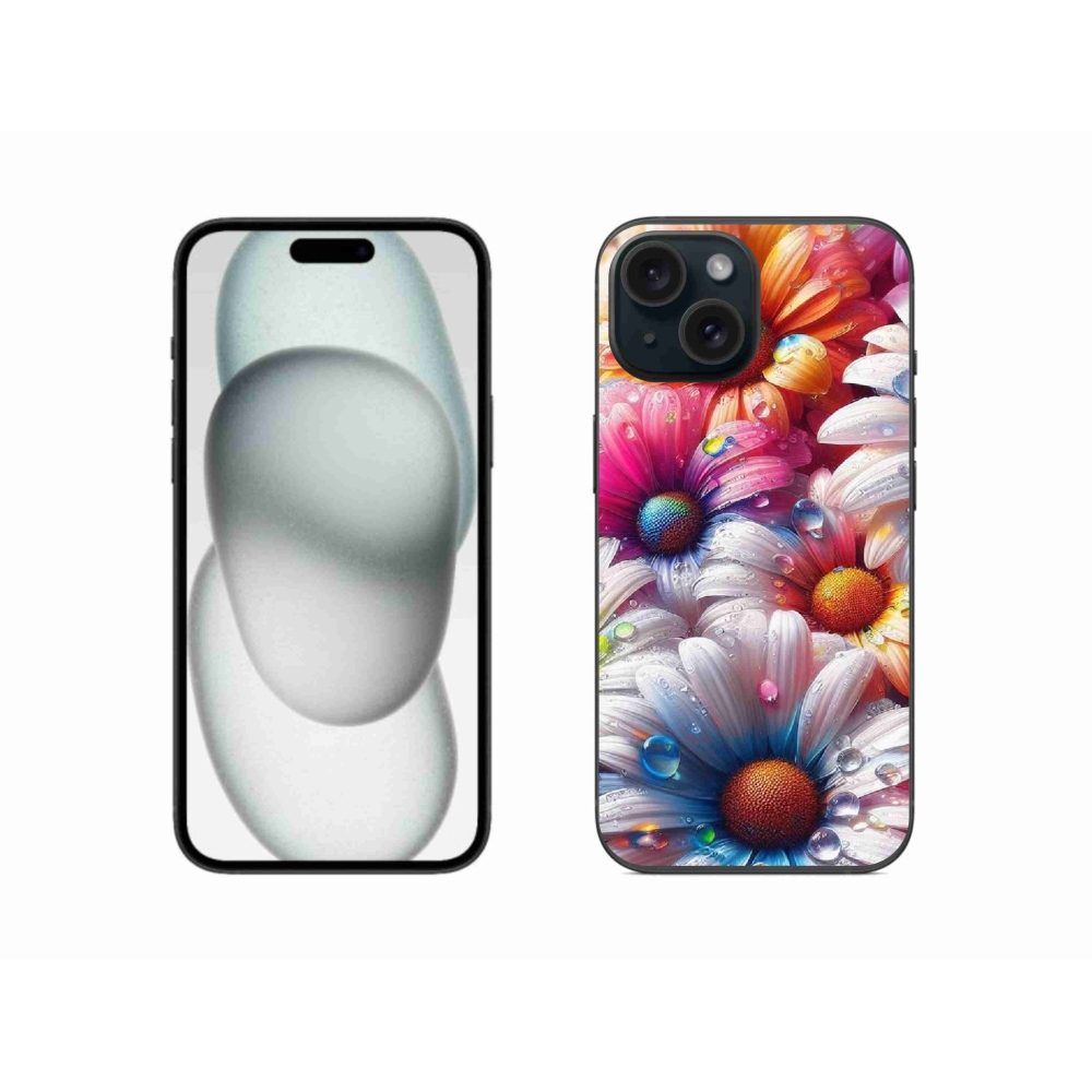 Zselés borítás mmCase iPhone 15 készülékhez - színes százszorszépek